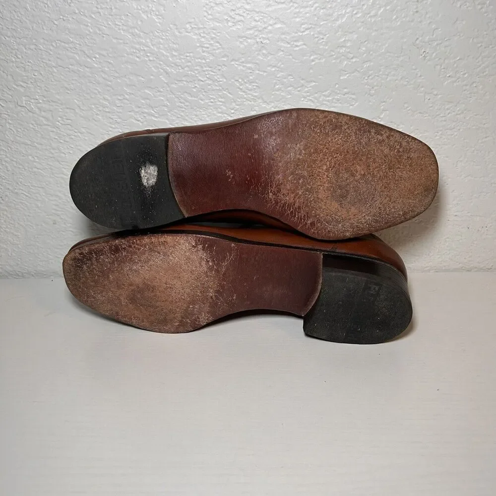 Florsheim Men's Brown Leather Loafers With Tassels Size 9 E 75700